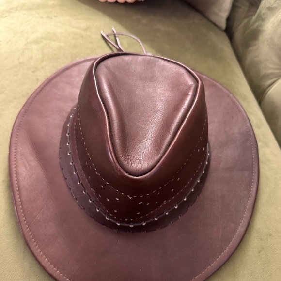 Hand Crafted Other - Woman Brown Leather Hat